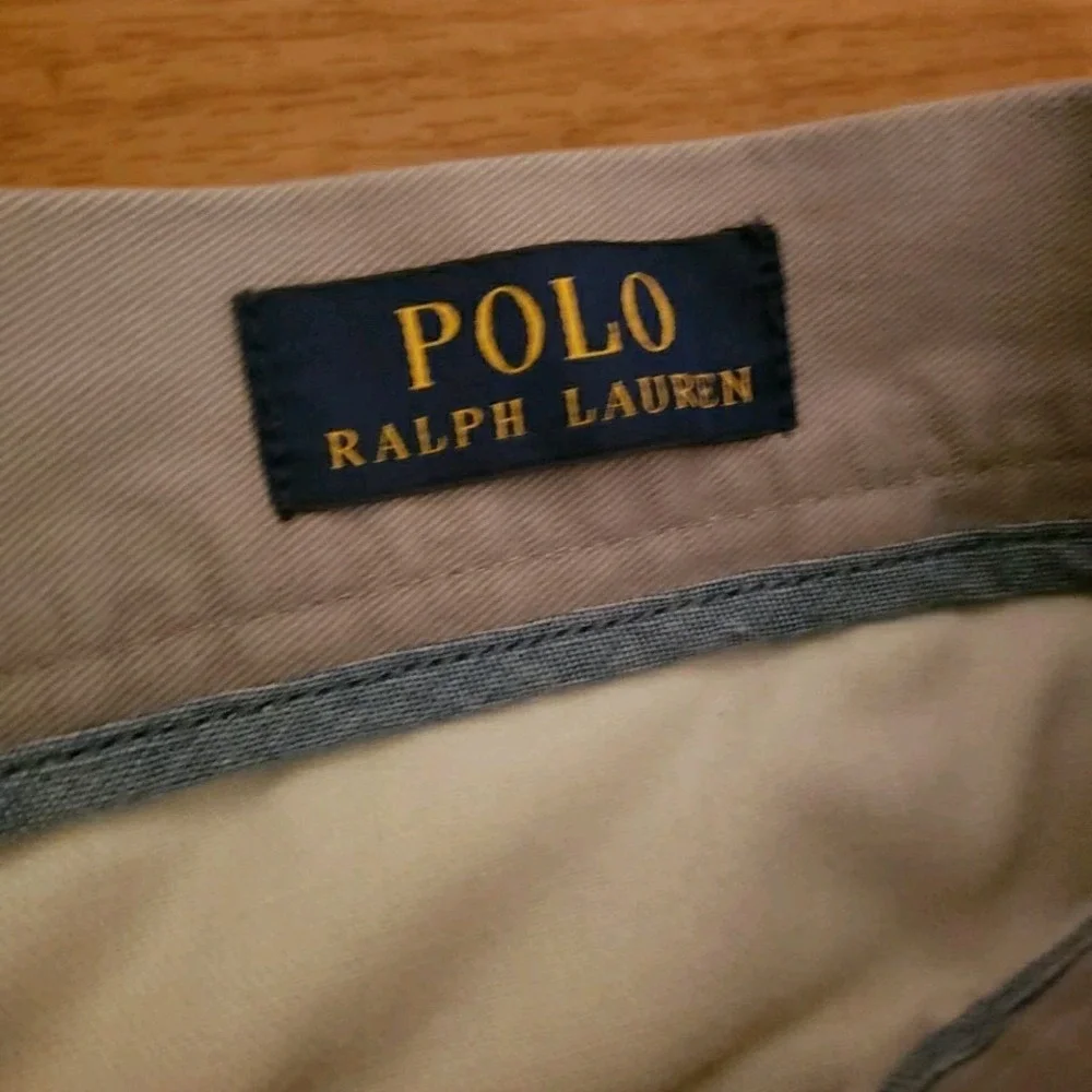 Polo Ralph‎ Lauren Mens Tan Khaki Cotton Chino Shorts Size 32 Classic Fit Twill